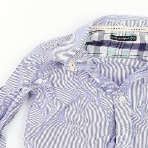 Marks and Spencer Boys Blue Striped  Basic Button-Up Size 3-4 Years