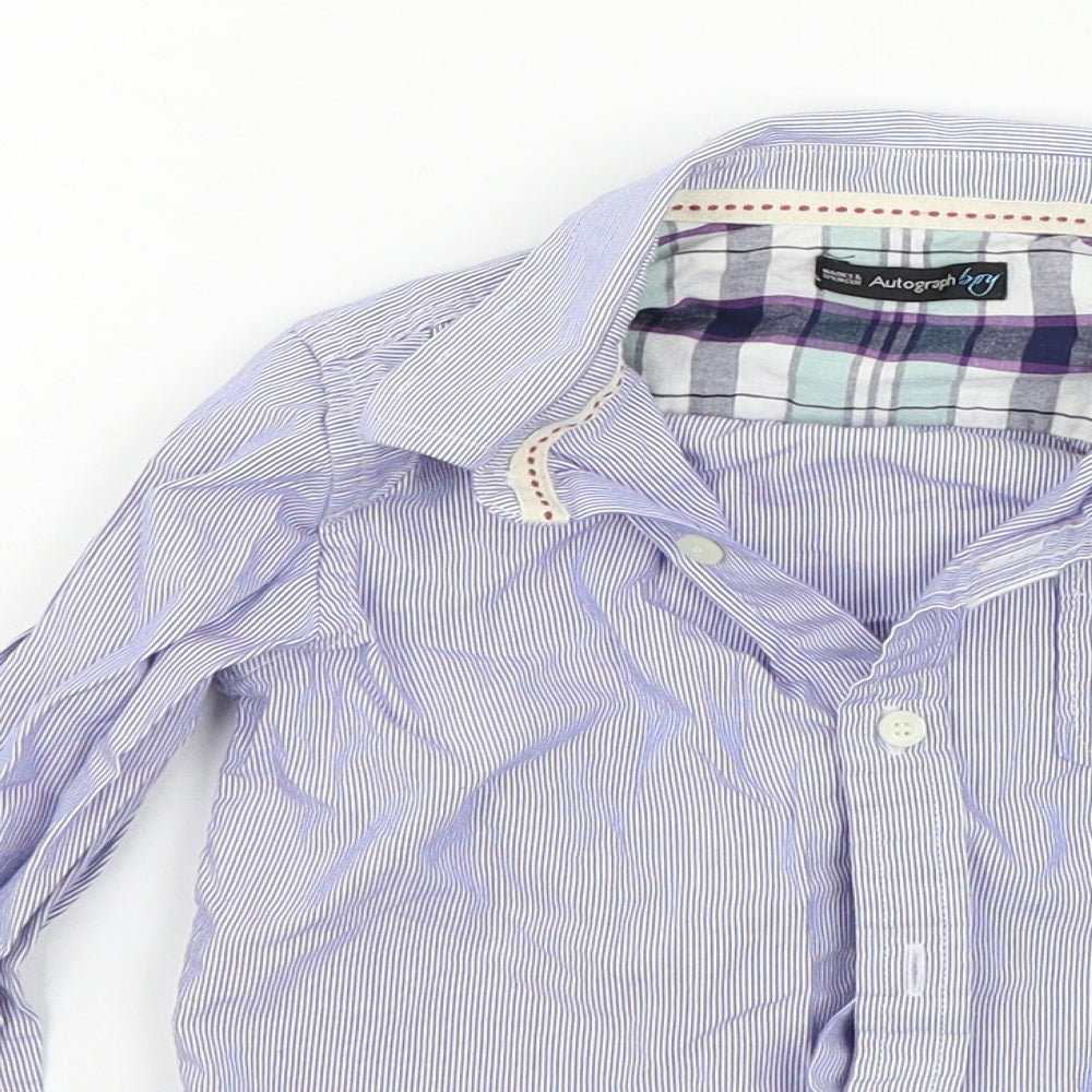 Marks and Spencer Boys Blue Striped  Basic Button-Up Size 3-4 Years