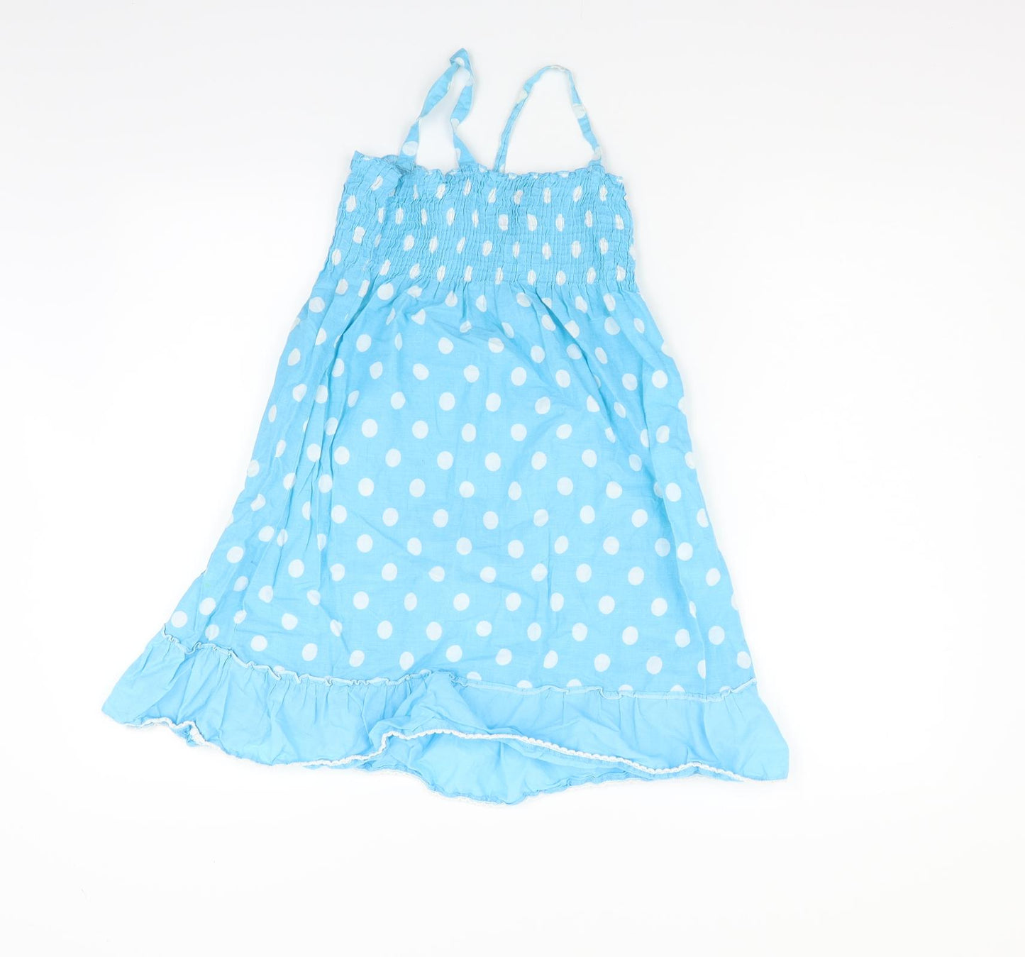 Young Dimension Girls Blue Polka Dot  Fit & Flare  Size 6-7 Years