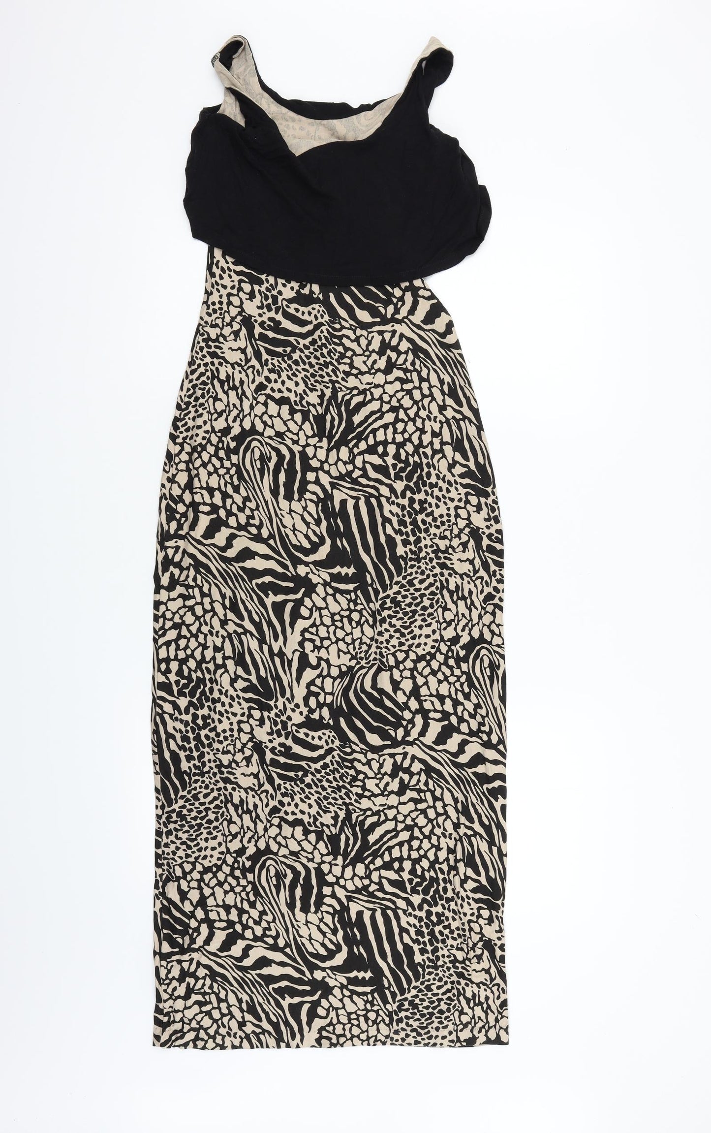Jane Norman Womens Beige Animal Print  Fit & Flare  Size 10