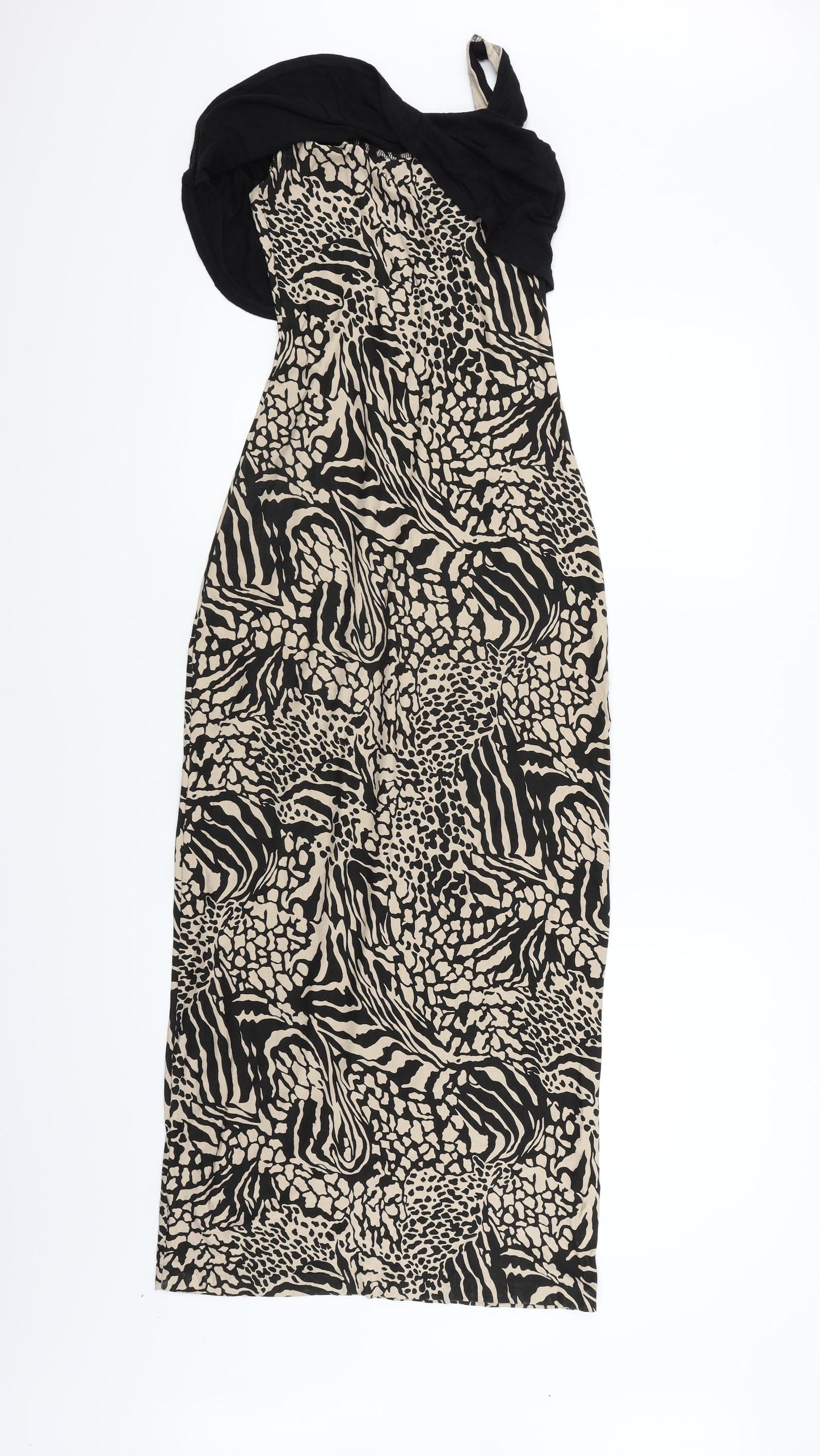 Jane Norman Womens Beige Animal Print  Fit & Flare  Size 10