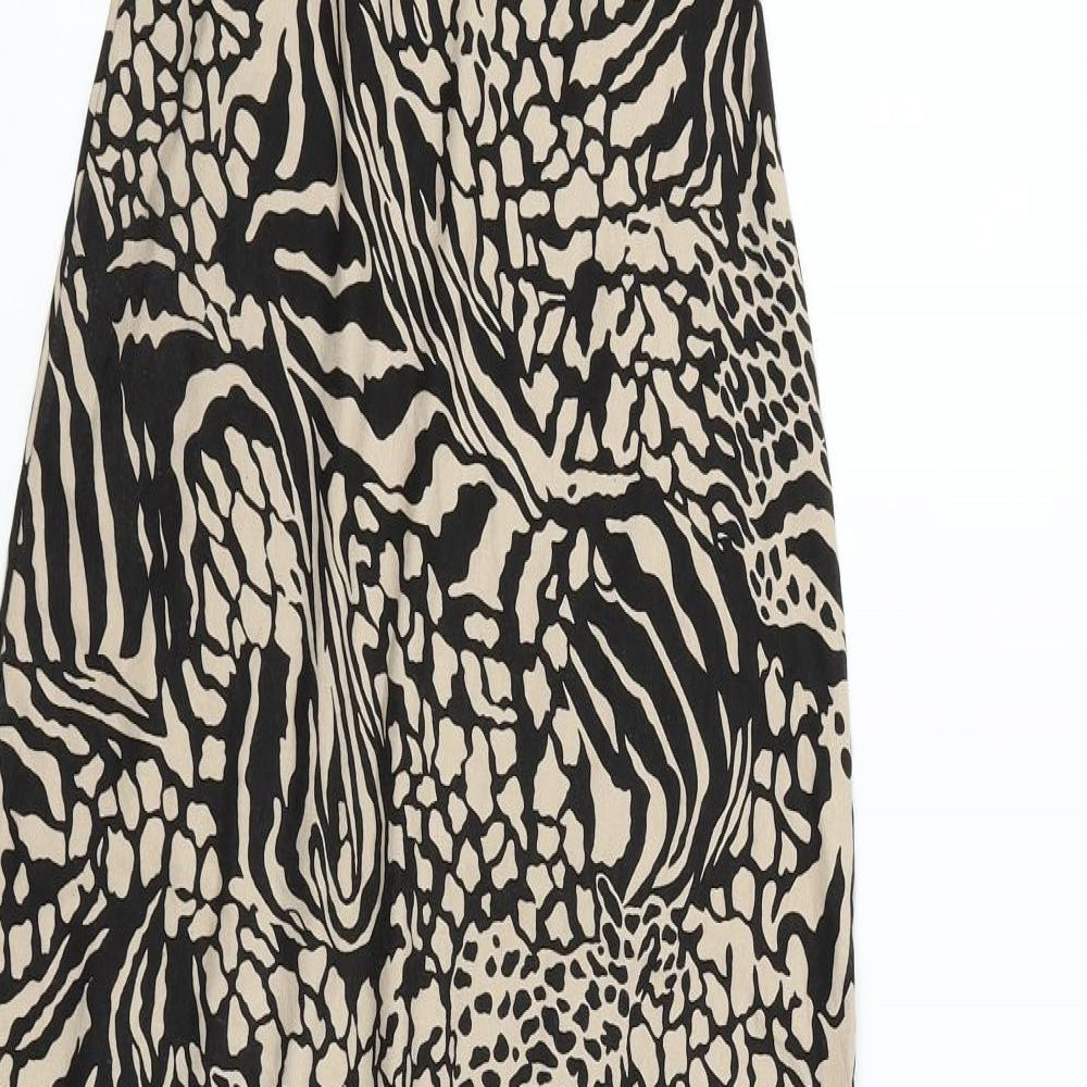 Jane Norman Womens Beige Animal Print  Fit & Flare  Size 10
