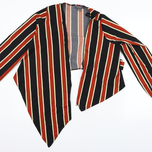 Primark Womens Orange Striped  Cardigan Jumper Size 8