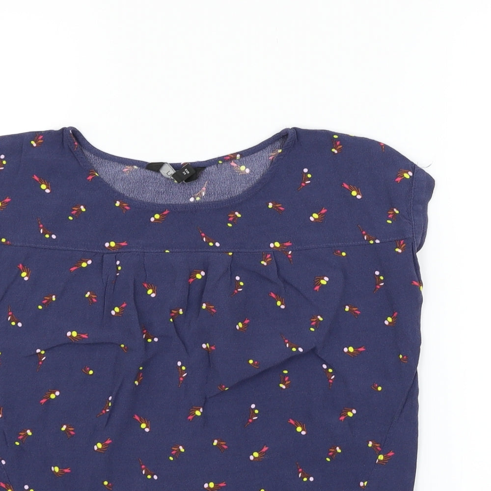 NEXT Womens Blue Floral  Basic Blouse Size 6