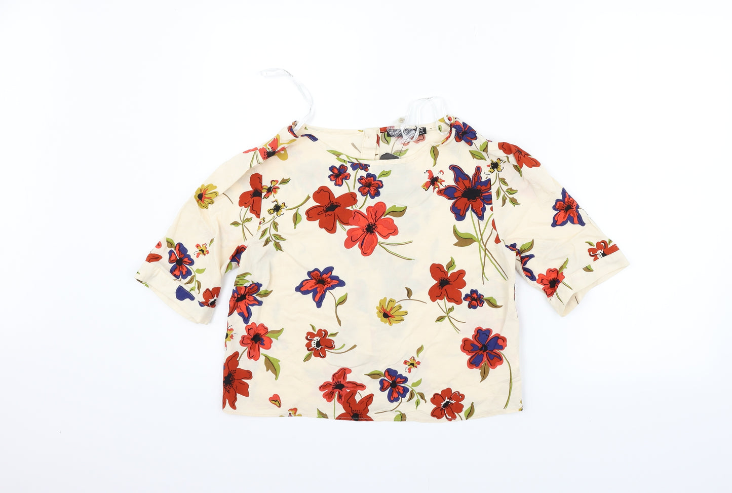 Atmosphere Womens Beige Floral  Basic Blouse Size 14