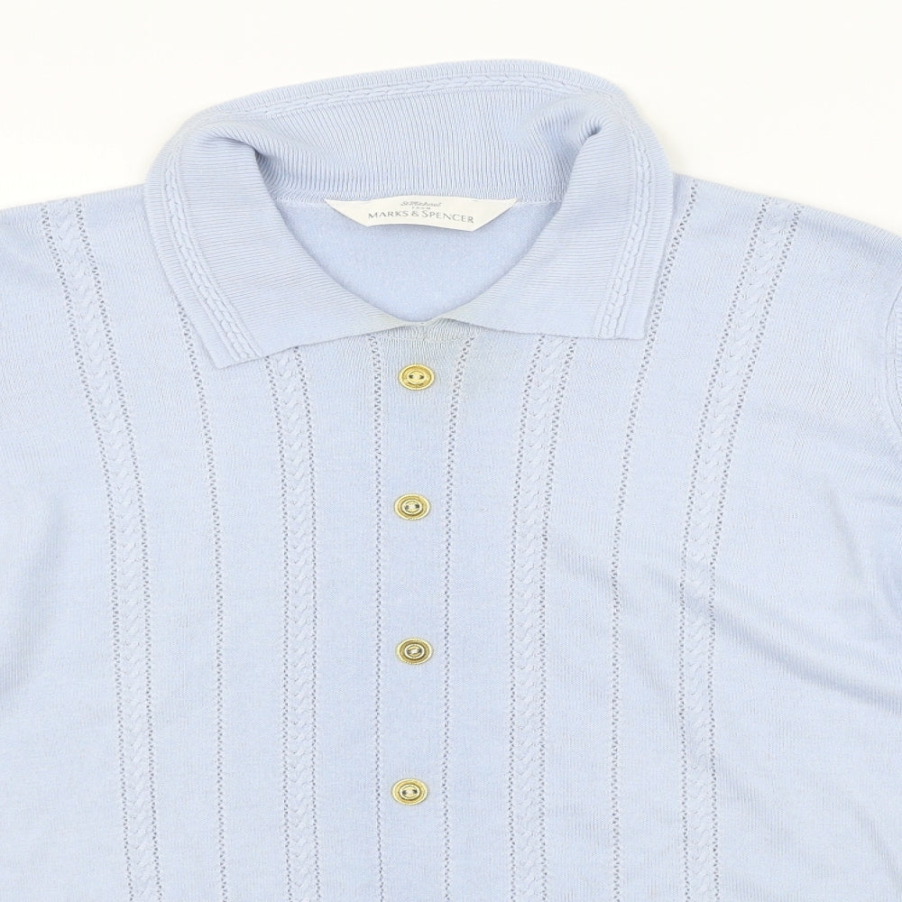 Marks and Spencer Womens Blue   Basic Polo Size 12