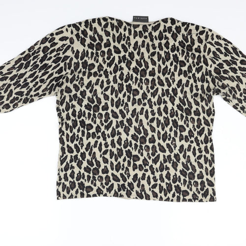 Alex & co Womens Beige Animal Print  Pullover Jumper Size 16