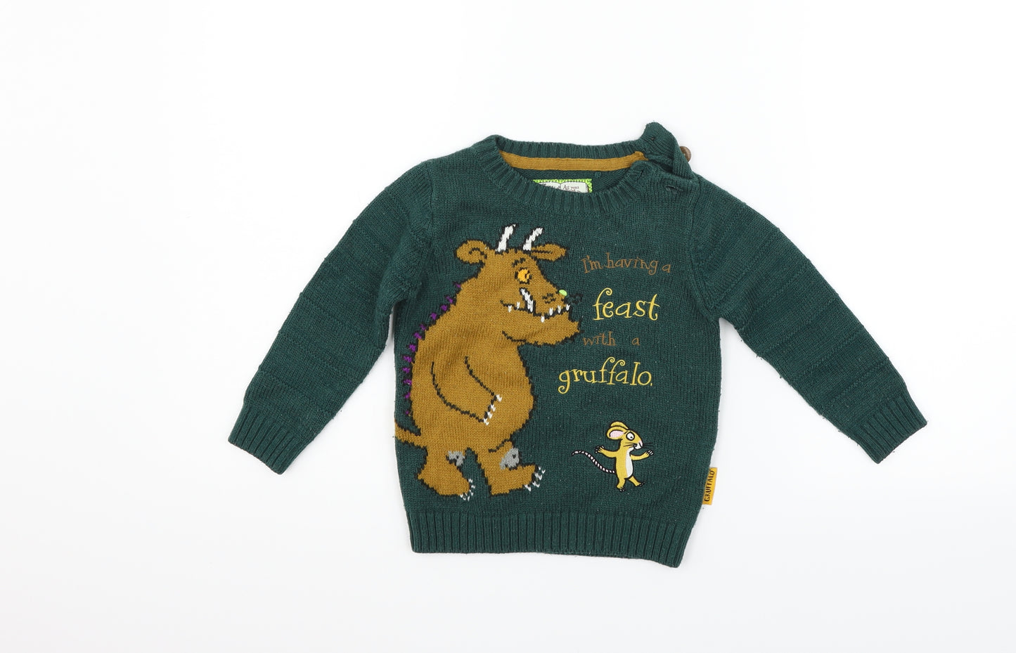 TU Boys Green   Pullover Jumper Size 2 Years  - GRUFFALO