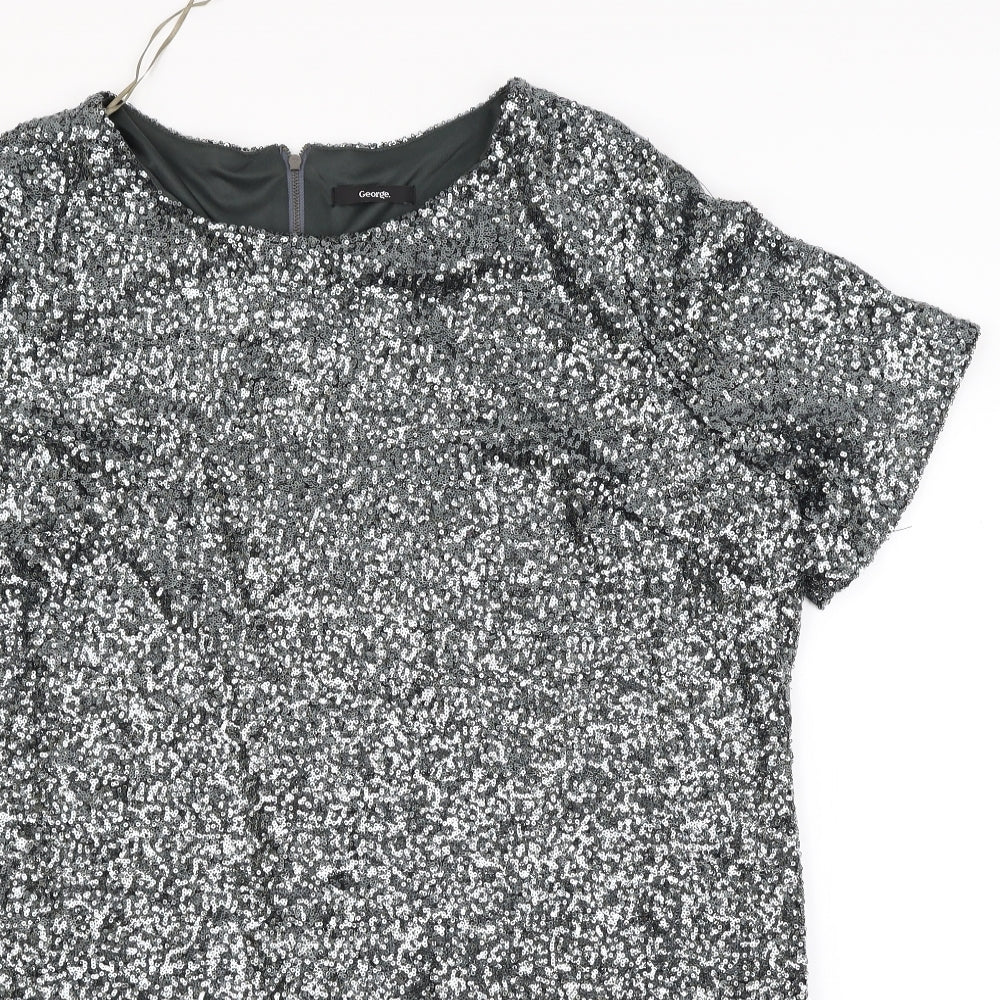 George Womens Silver   Fit & Flare  Size 24  - Sequin detail