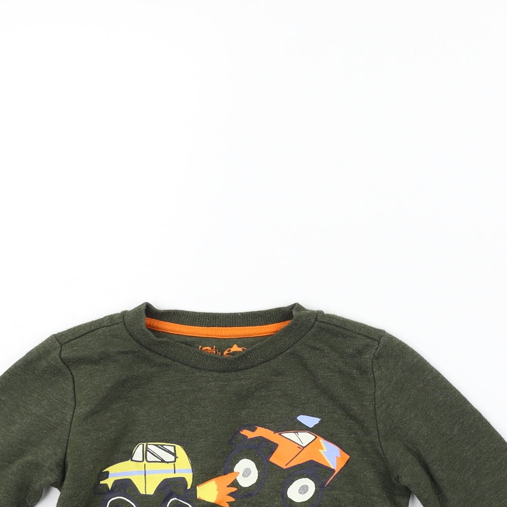 F&F Boys Green   Pullover Jumper Size 2-3 Years