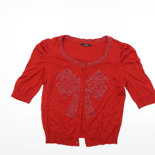 George Womens Red   Cardigan Jumper Size 12