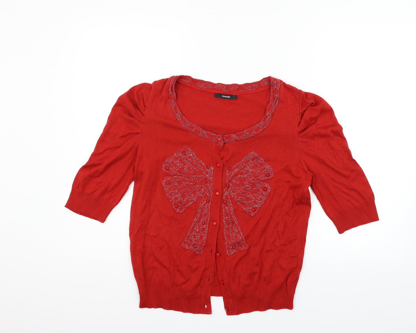 George Womens Red   Cardigan Jumper Size 12