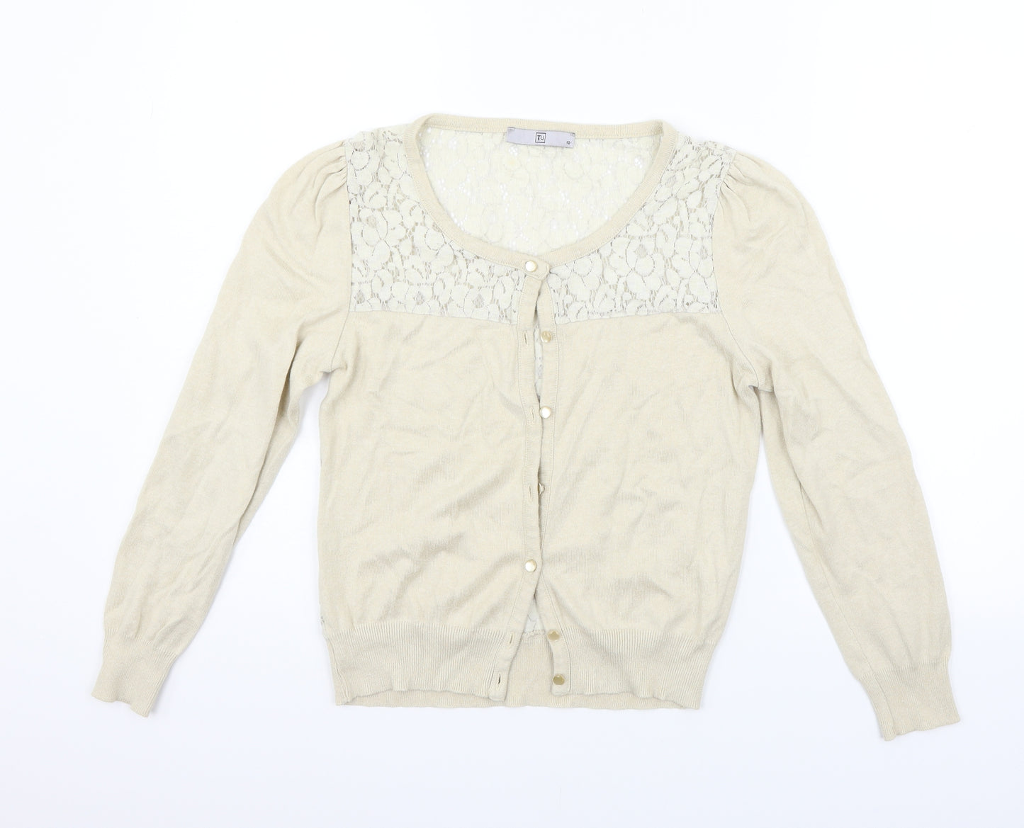 TU Womens Beige   Cardigan Jumper Size 10