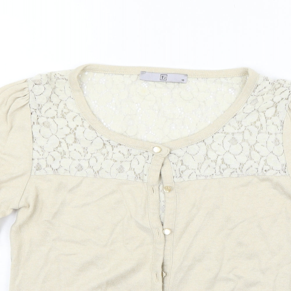 TU Womens Beige   Cardigan Jumper Size 10