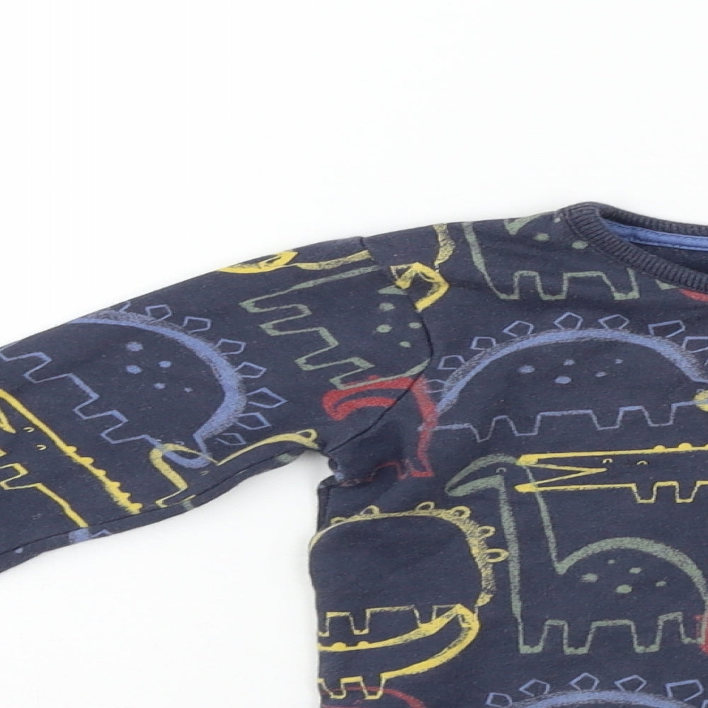 George Boys Blue Geometric  Pullover Jumper Size 12-18 Months