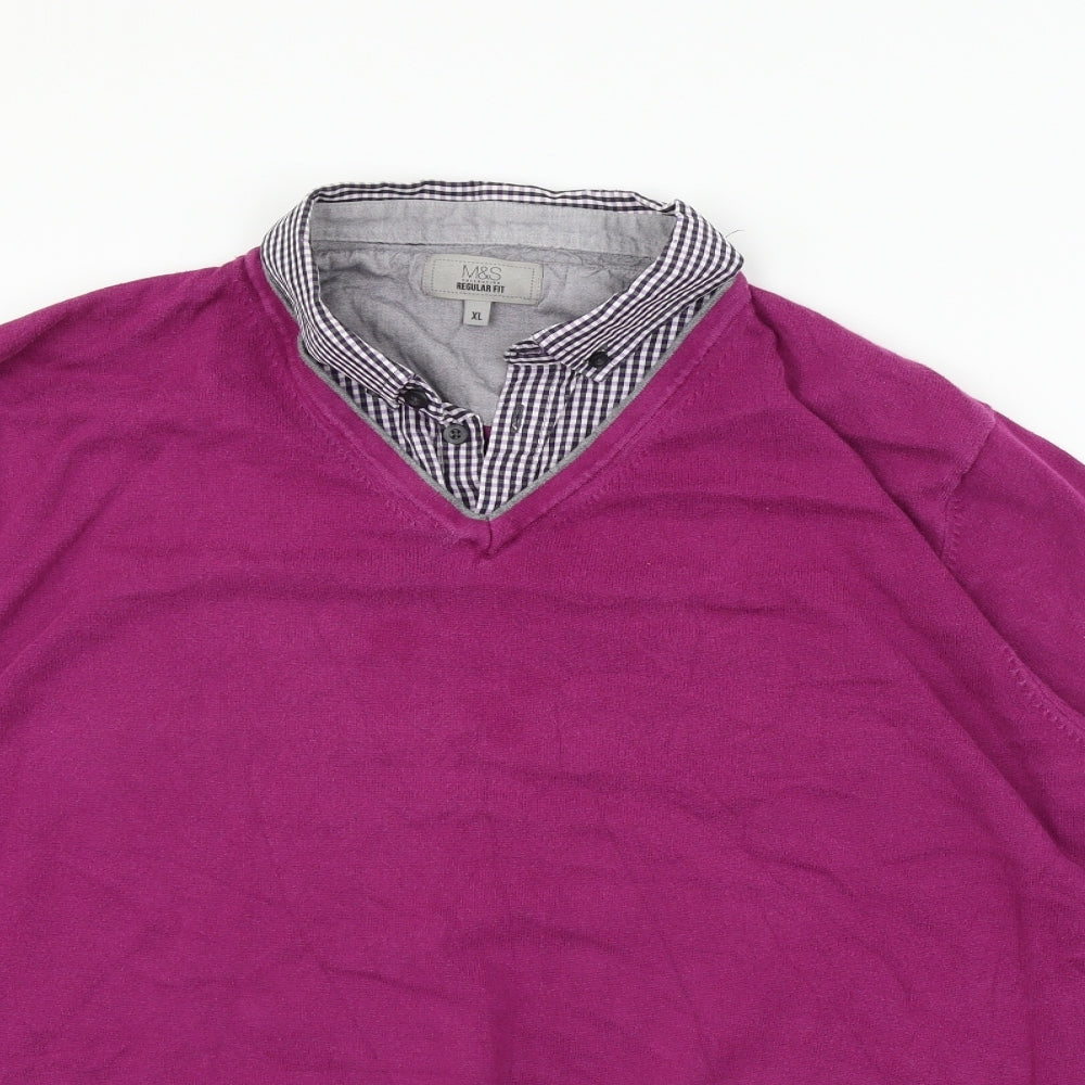 Marks and Spencer Mens Pink   Pullover Jumper Size XL