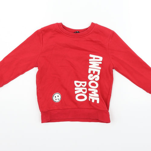 George Girls Red   Pullover Jumper Size 2-3 Years