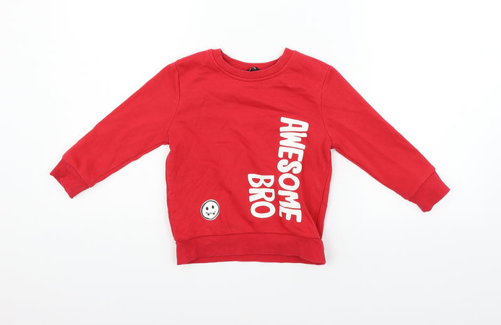 George Girls Red Pullover Jumper Size 2-3 Years
