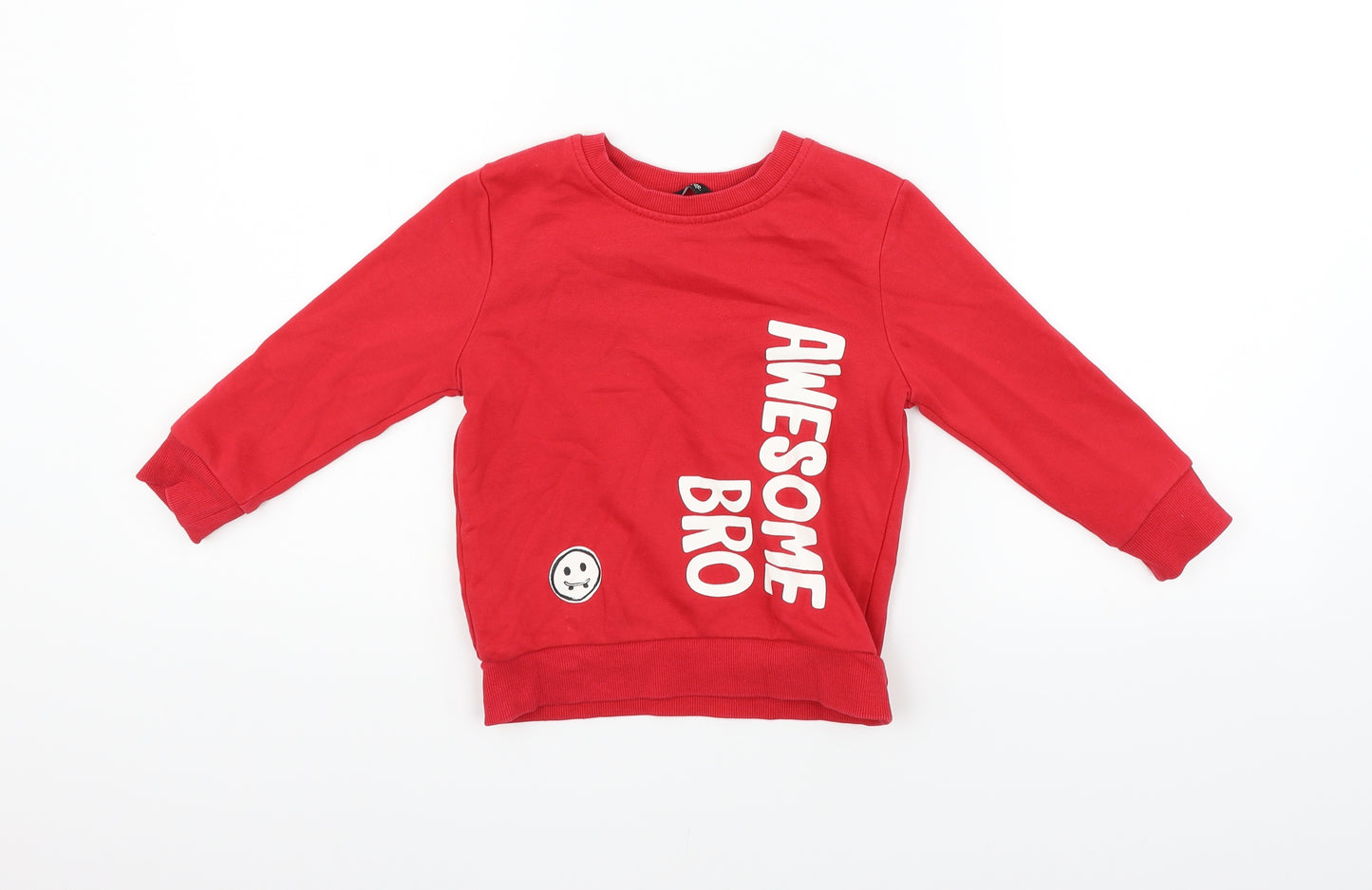 George Girls Red   Pullover Jumper Size 2-3 Years