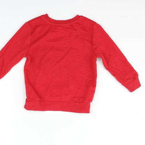George Girls Red   Pullover Jumper Size 2-3 Years