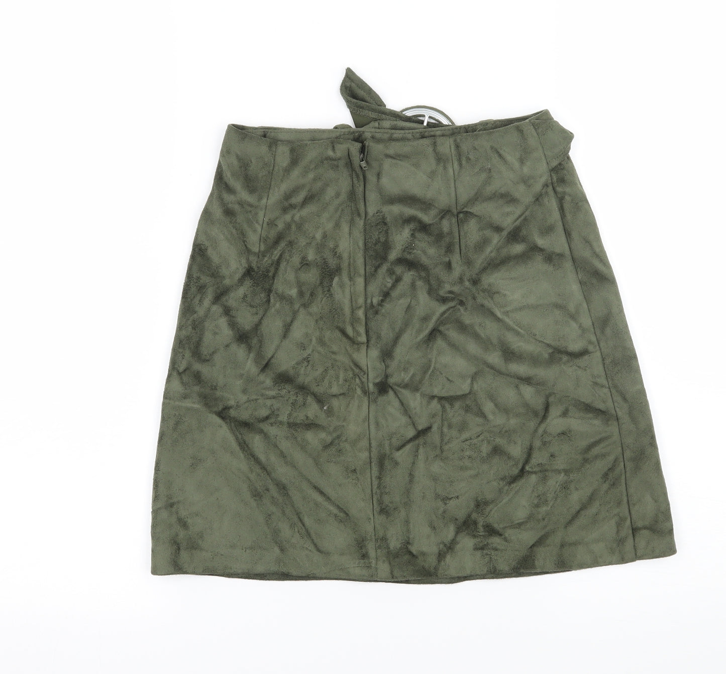 Primark Womens Green  Velour A-Line Skirt Size 4