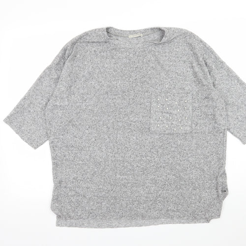 Zara Womens Grey  Knit Pullover Jumper Size M