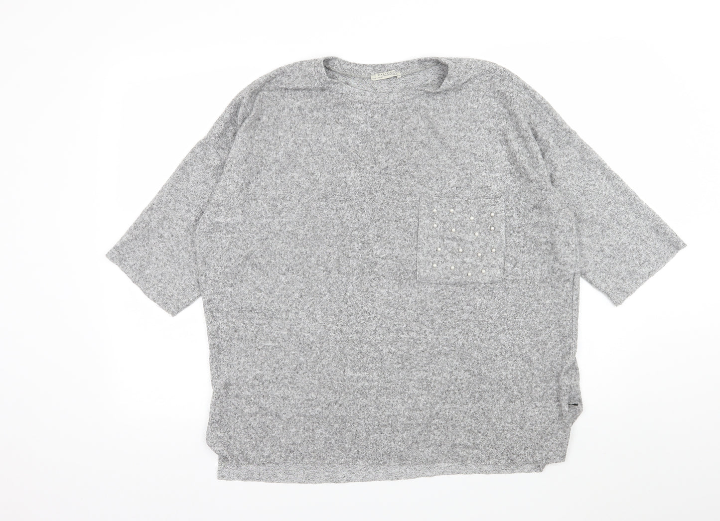 Zara Womens Grey  Knit Pullover Jumper Size M