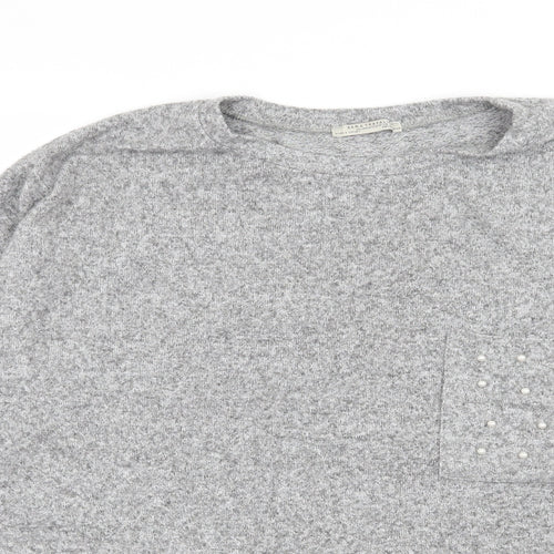 Zara Womens Grey  Knit Pullover Jumper Size M
