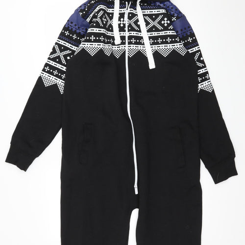 Noroze Mens Black Geometric Jersey  One Piece Size M