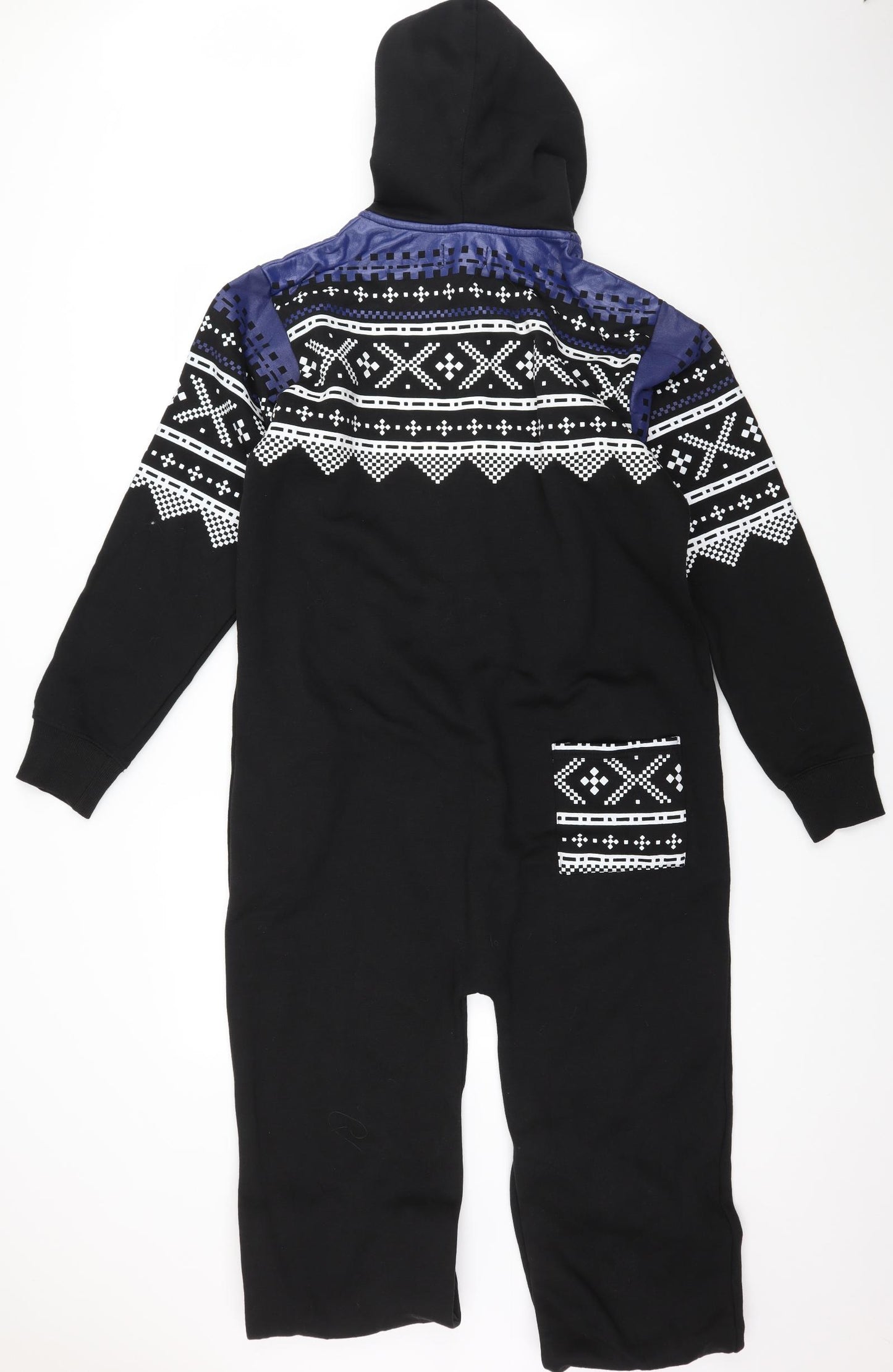 Noroze Mens Black Geometric Jersey  One Piece Size M