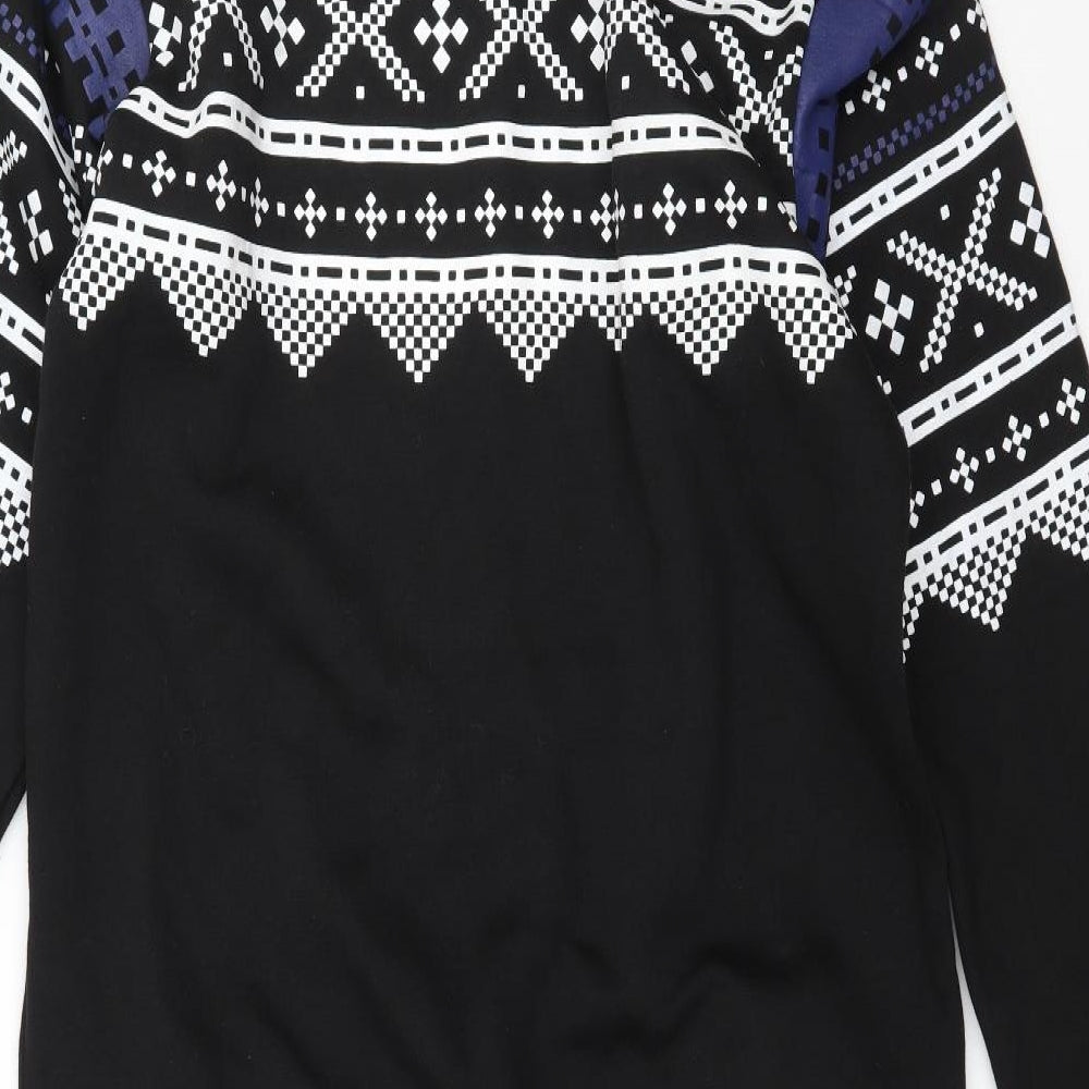 Noroze Mens Black Geometric Jersey  One Piece Size M
