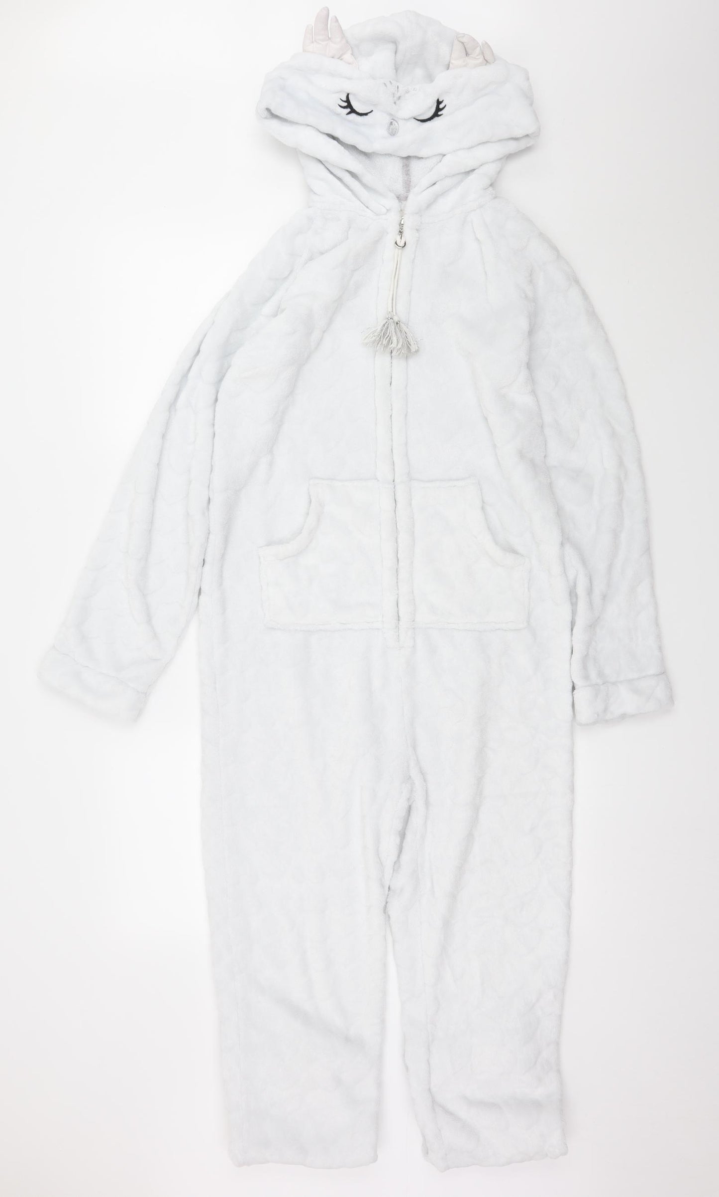 Etam Womens White Solid Microfibre Top One Piece Size S  - Unicorn
