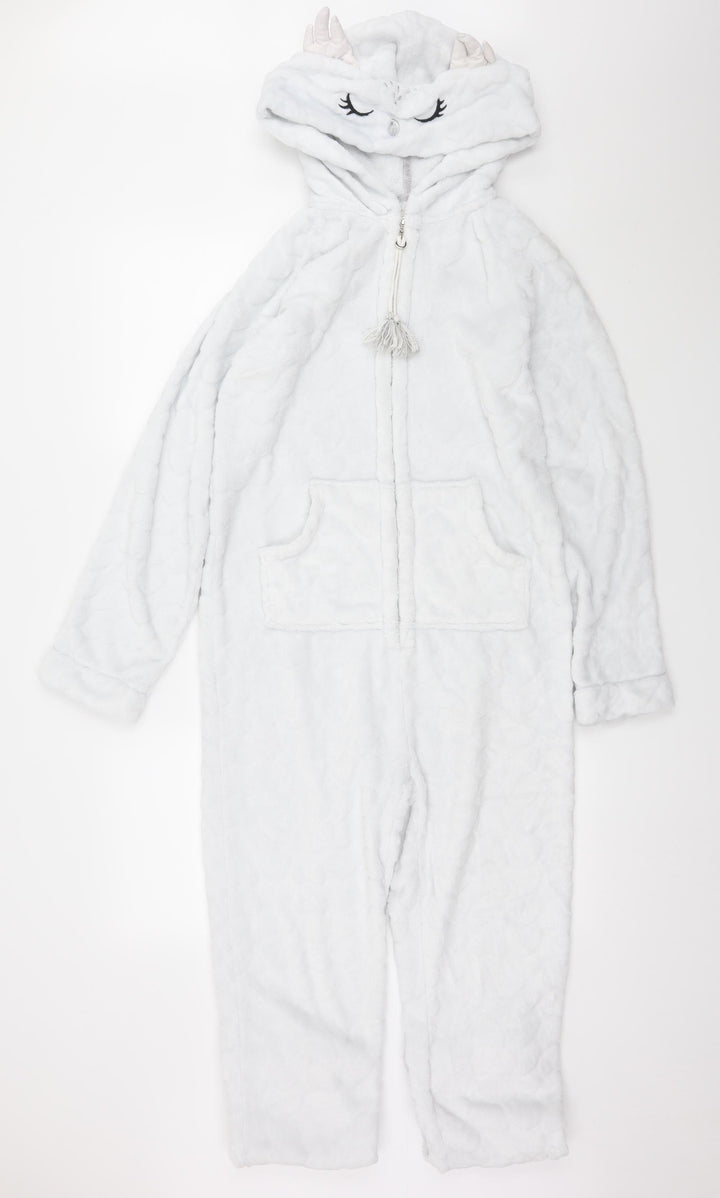 Etam Womens White Solid Microfibre Top One Piece Size S  - Unicorn