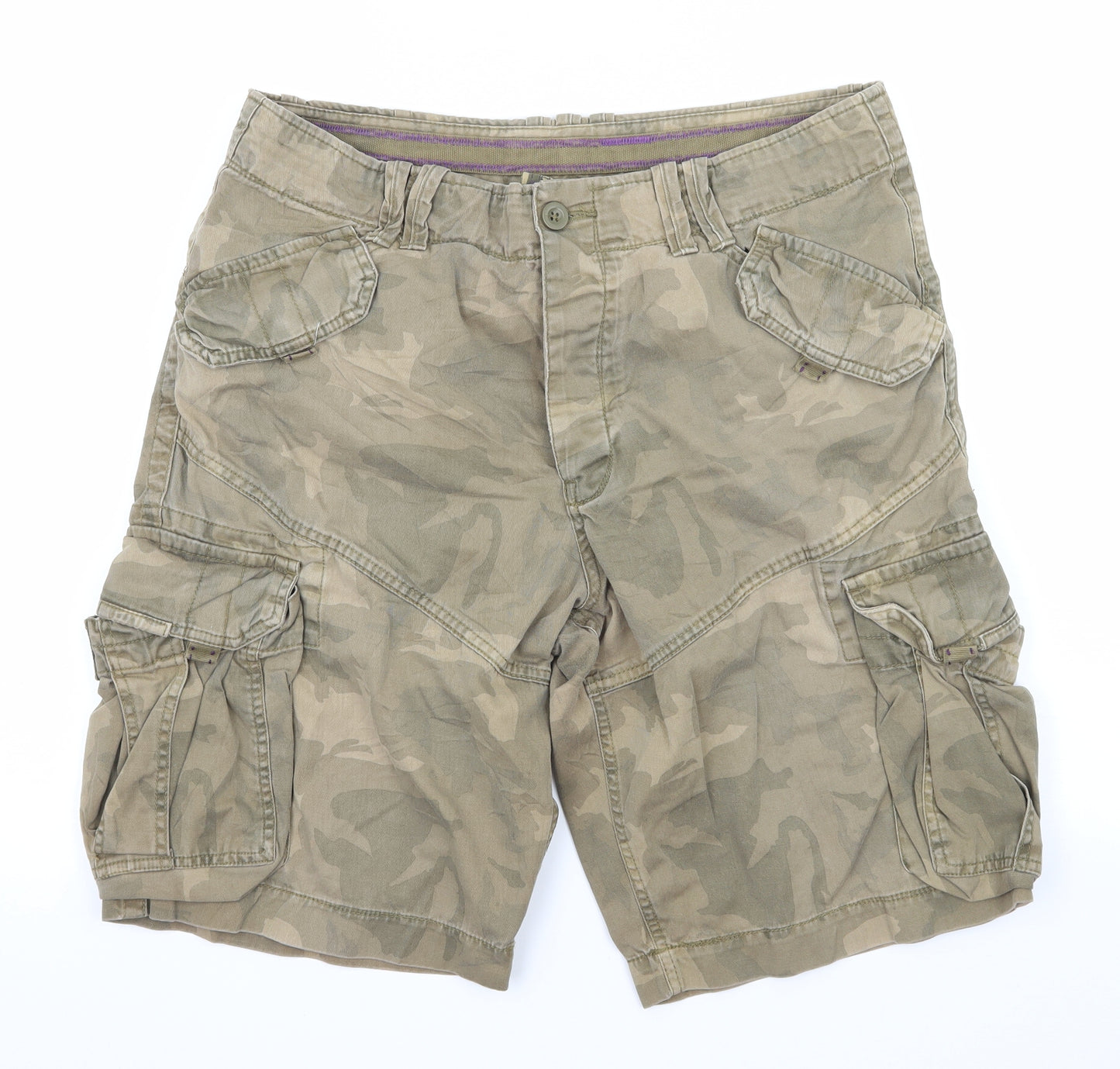 NEXT Mens Green Camouflage  Bermuda Shorts Size 34 in