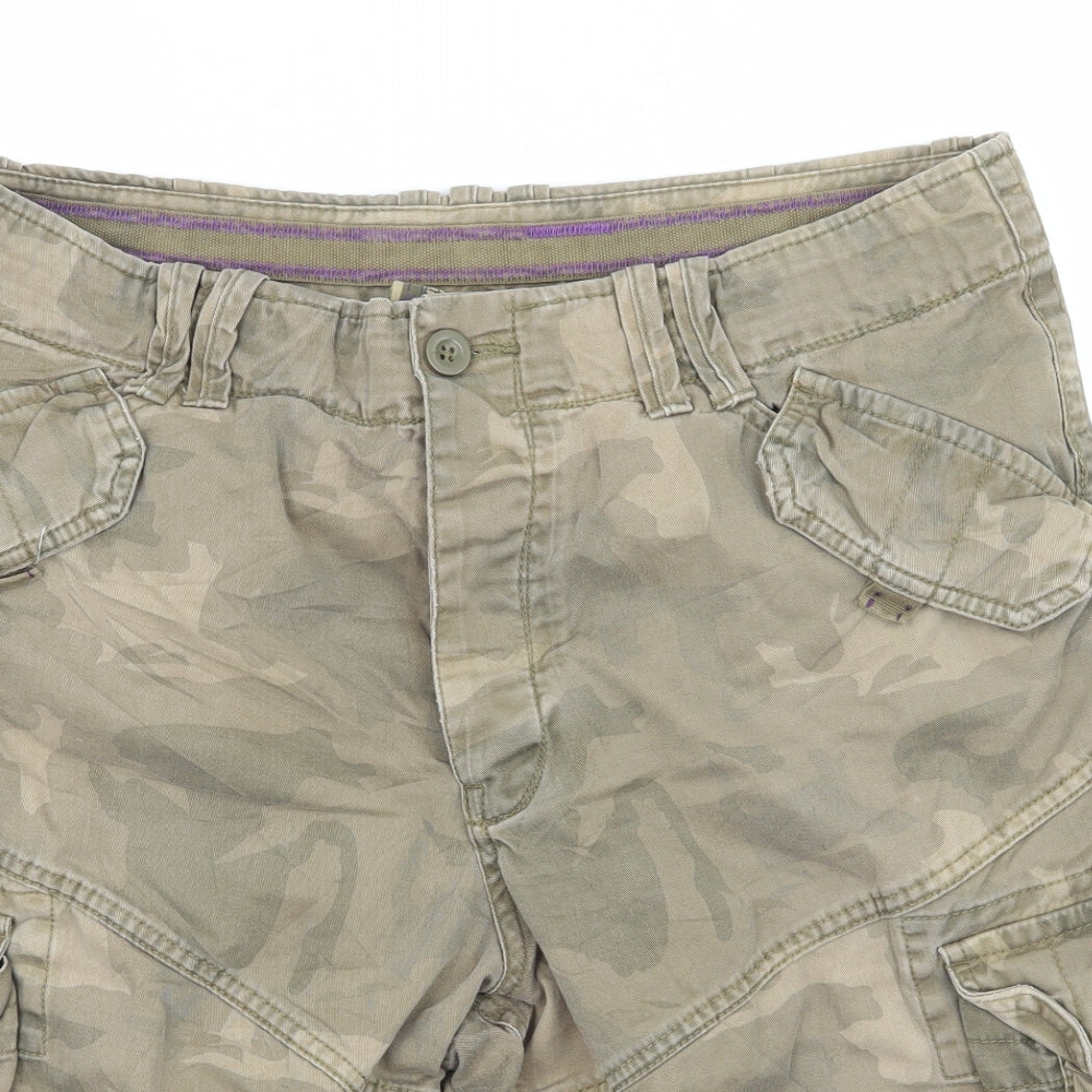 NEXT Mens Green Camouflage  Bermuda Shorts Size 34 in