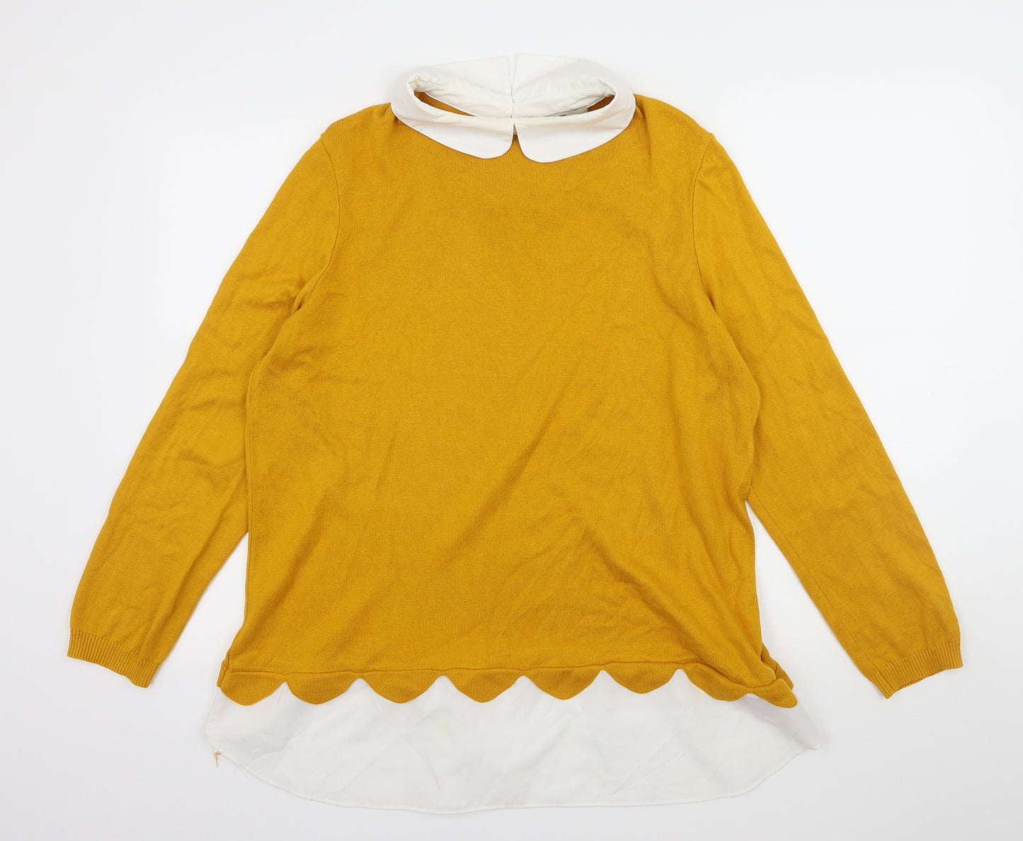 George Womens Yellow  Knit Pullover Jumper Size 18