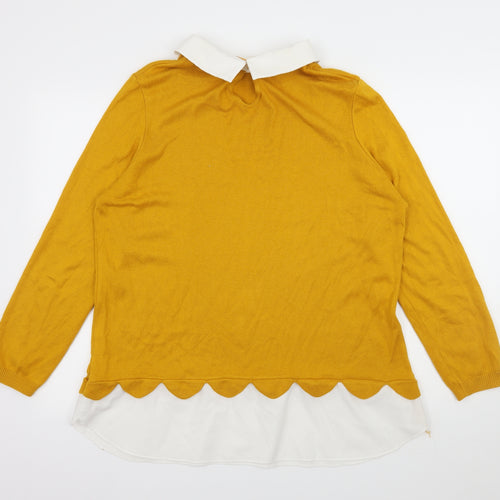 George Womens Yellow  Knit Pullover Jumper Size 18