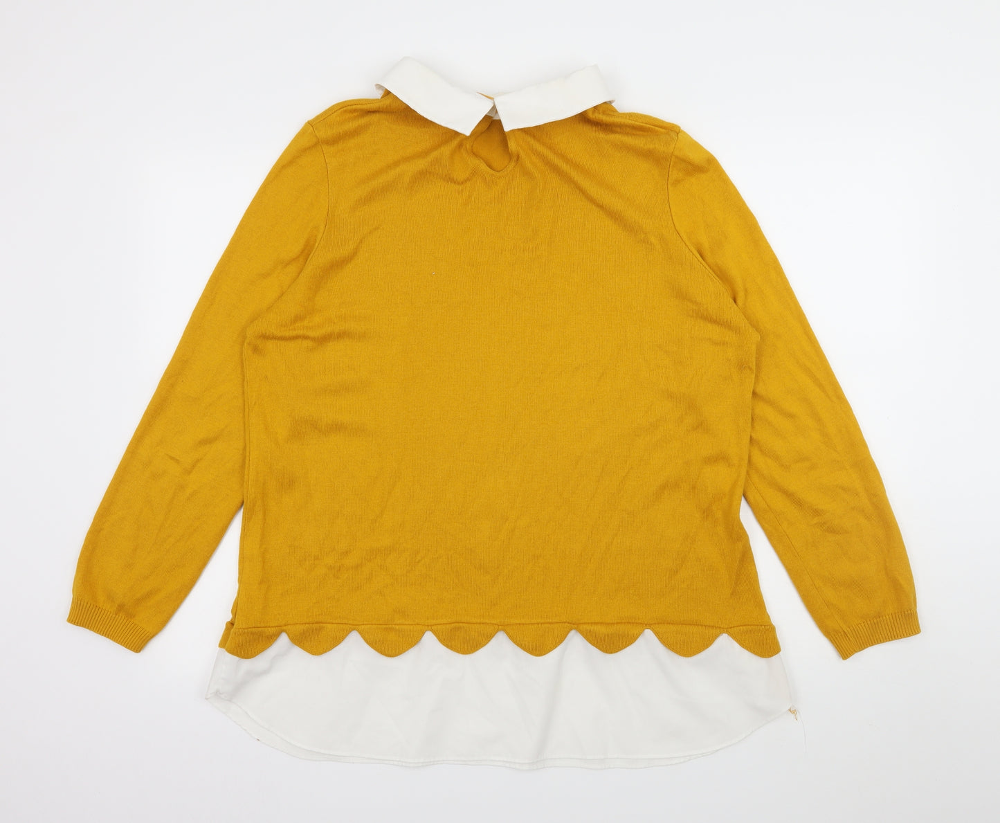 George Womens Yellow  Knit Pullover Jumper Size 18