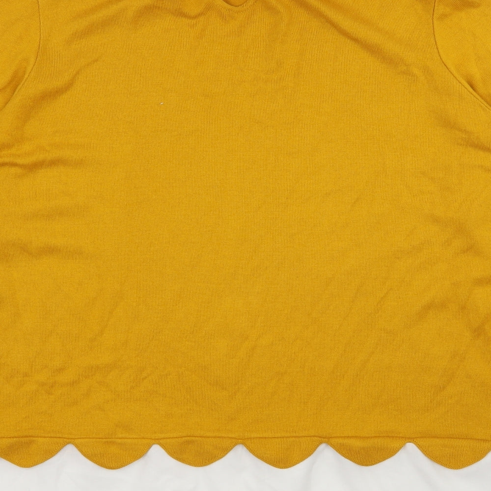 George Womens Yellow  Knit Pullover Jumper Size 18