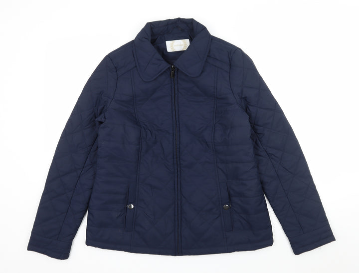 BHS Womens Blue Puffer Jacket Jacket Size 12