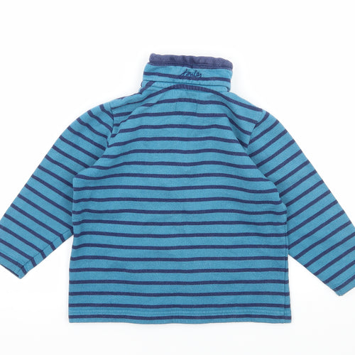Joules Boys Blue Striped Jersey Pullover Sweatshirt Size 3-4 Years