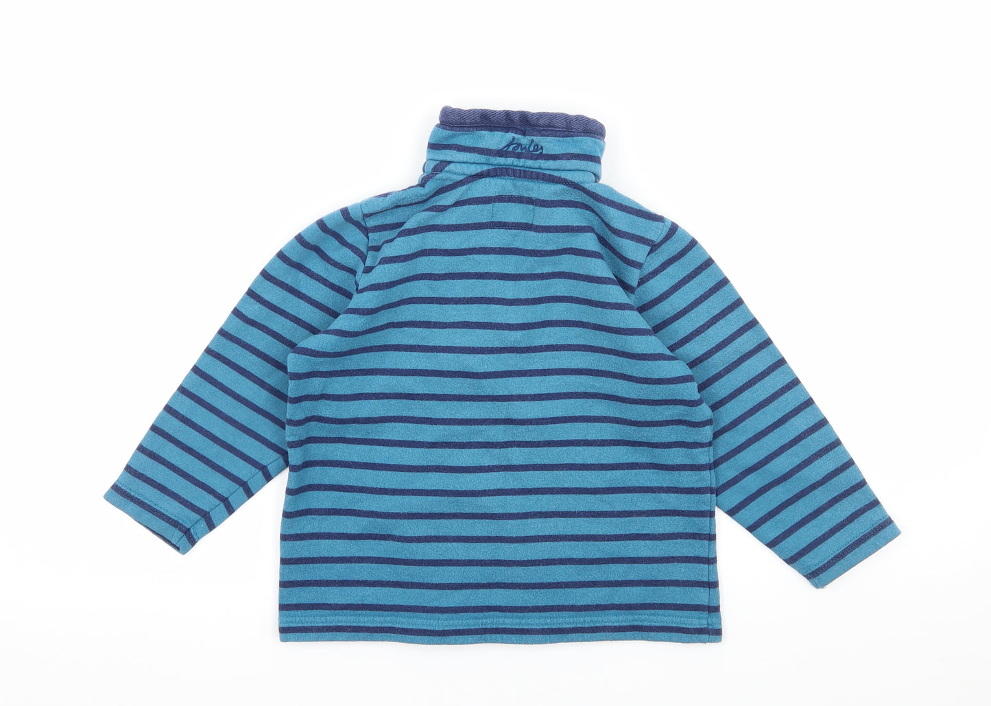 Joules Boys Blue Striped Jersey Pullover Sweatshirt Size 3-4 Years