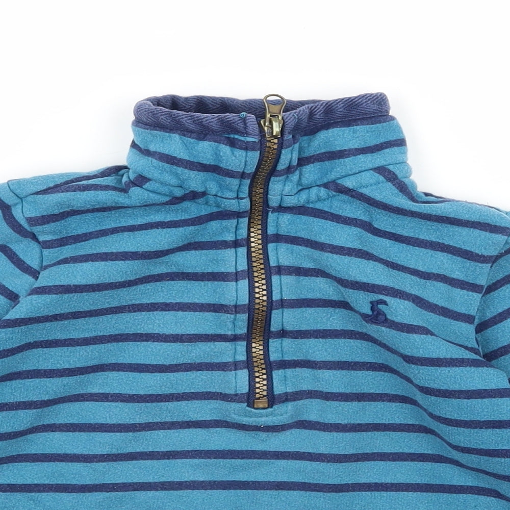 Joules Boys Blue Striped Jersey Pullover Sweatshirt Size 3-4 Years