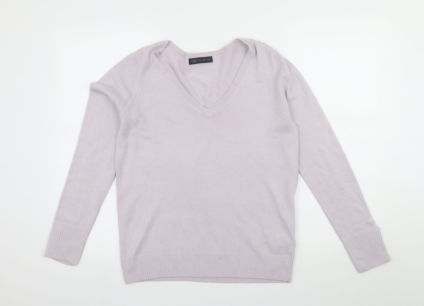 Marks and Spencer Womens Purple  Knit Pullover Jumper Size 8