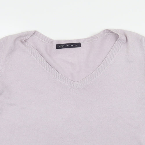Marks and Spencer Womens Purple  Knit Pullover Jumper Size 8