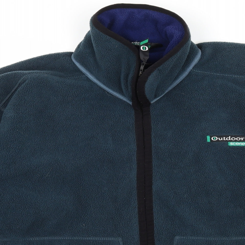 Outdoor Scene Mens Blue  Fleece Jacket  Size S