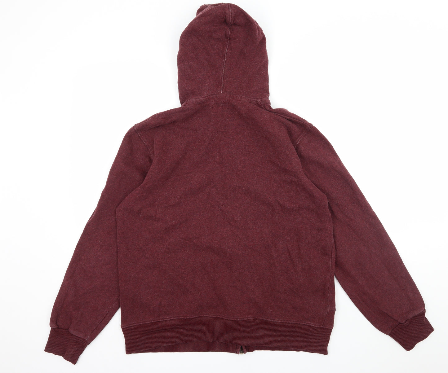 Barbour Mens Red  Jersey Full Zip Hoodie Size L