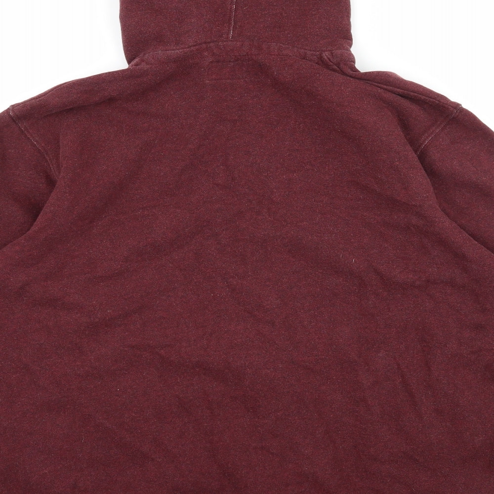 Barbour Mens Red  Jersey Full Zip Hoodie Size L