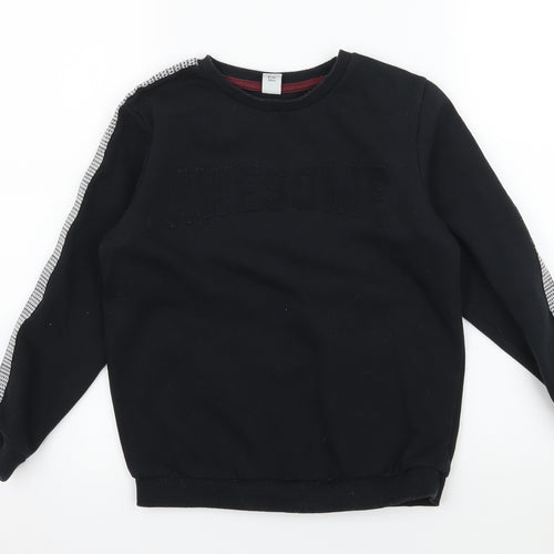 TU Boys Black  Jersey Pullover Sweatshirt Size 8 Years  - Awesome