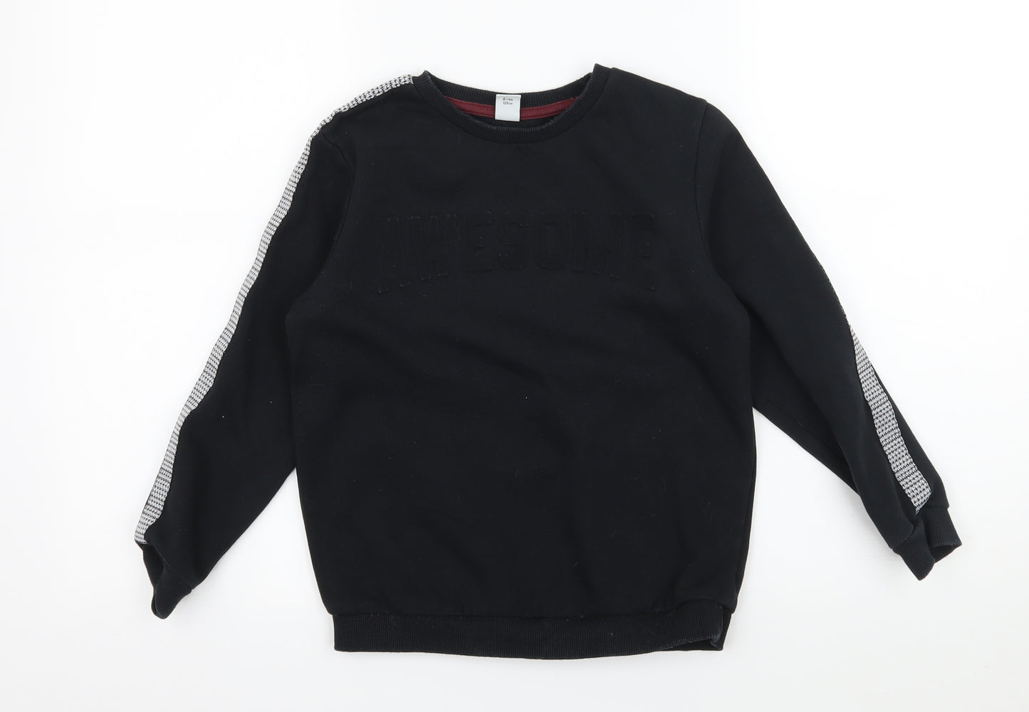 TU Boys Black  Jersey Pullover Sweatshirt Size 8 Years  - Awesome